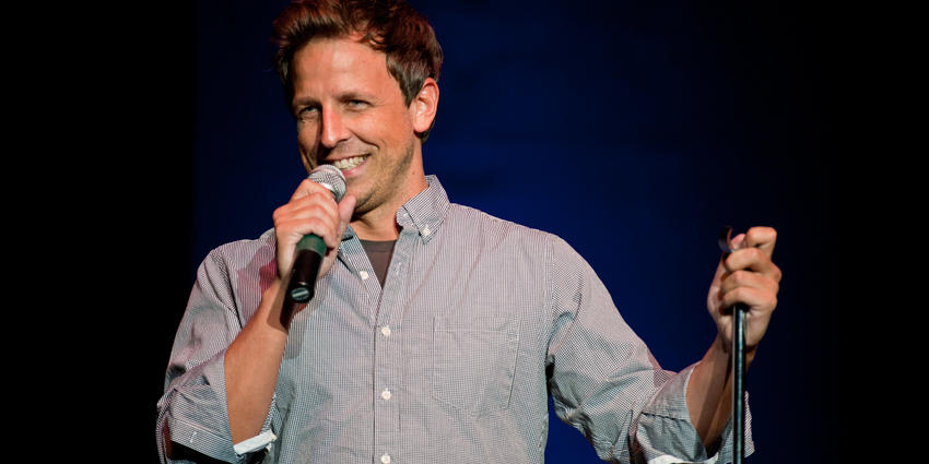 Saturday Night Live comedian and head writer Seth Meyers performs his stand-up act at the Bryce Jordan Center in 2010.