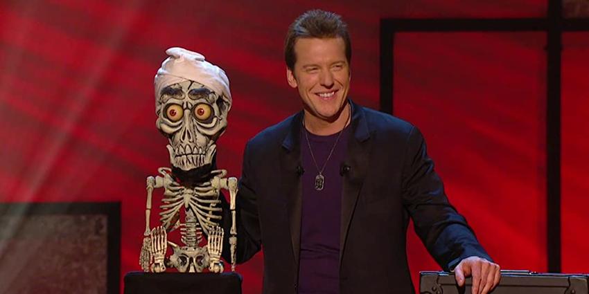 Ventriloquist, Jeff Dunham performs his comedy sketch with his sidekick puppet, Achmed, at the BJC in 2012. 