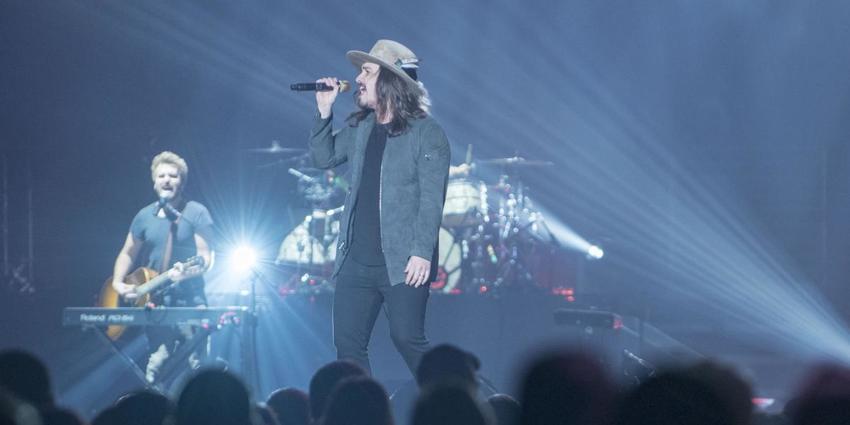Lead singer of Skillet, performs during Winter Jam at the BJC in 2018