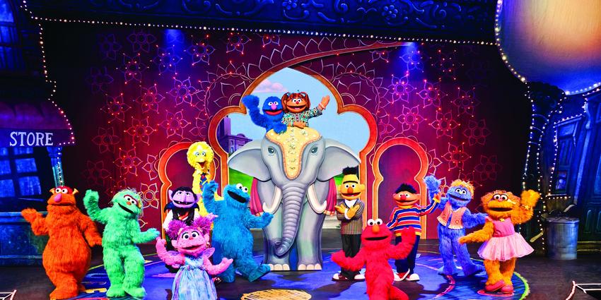 All the characters of Sesame Street Live greet the audience at the BJC in 2017