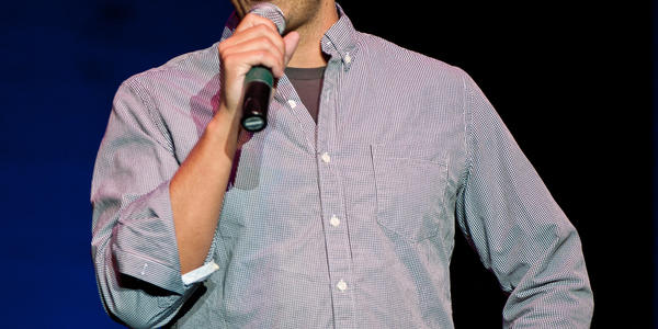 Seth Meyer's addresses the Bryce Jordan Center audience during his performance in 2010.