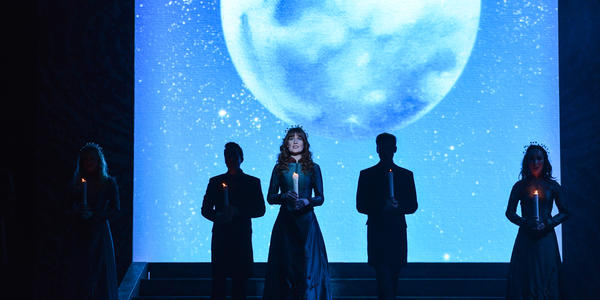 Irish singers sing traditional Irish tunes during Riverdance's performance in 2012.