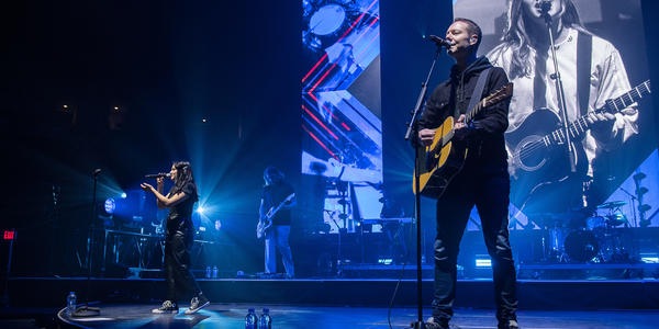 Worship band on stage at BJC during Winter Jam Spectacular Tour 2019