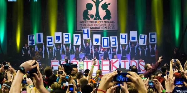 THON 2013 reveal of funds raised for pediatric cancer. 
